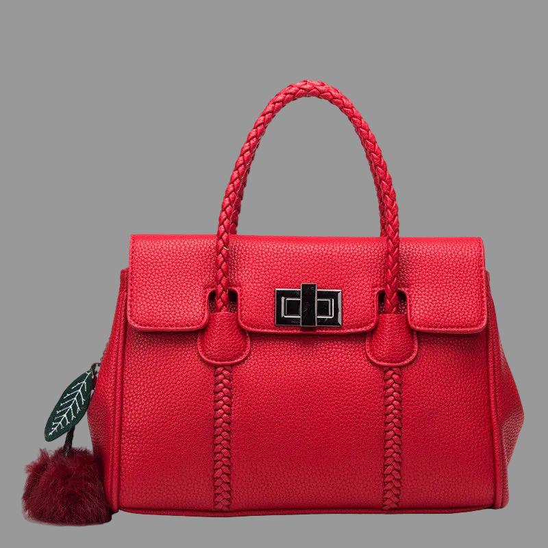 My Phase Leather Lychee pattern handbag My Phase Fashion