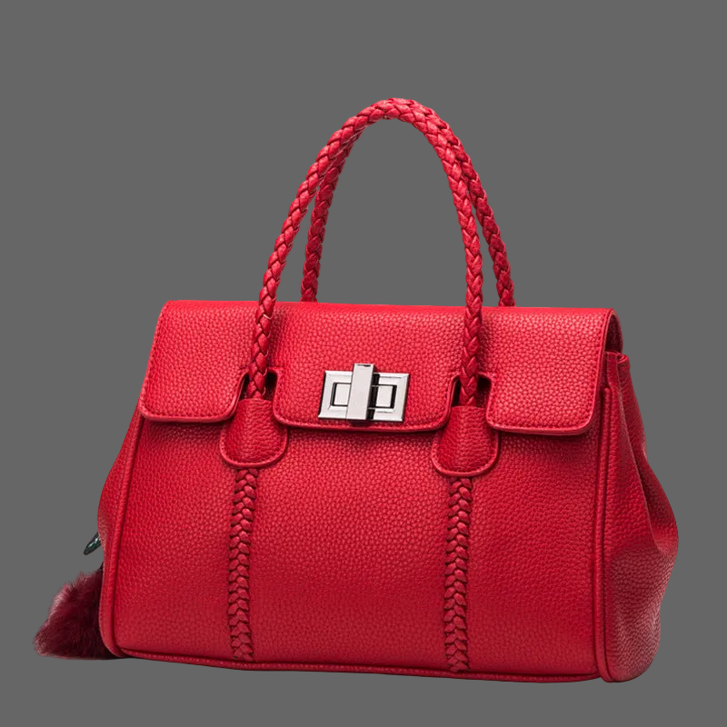 My Phase Leather Lychee pattern handbag My Phase Fashion