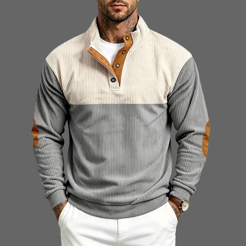 Men's Color-block Patchwork Stand-collar Sweatshirt My Phase Fashion