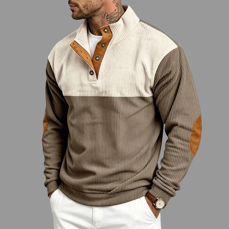 Men's Color-block Patchwork Stand-collar Sweatshirt My Phase Fashion