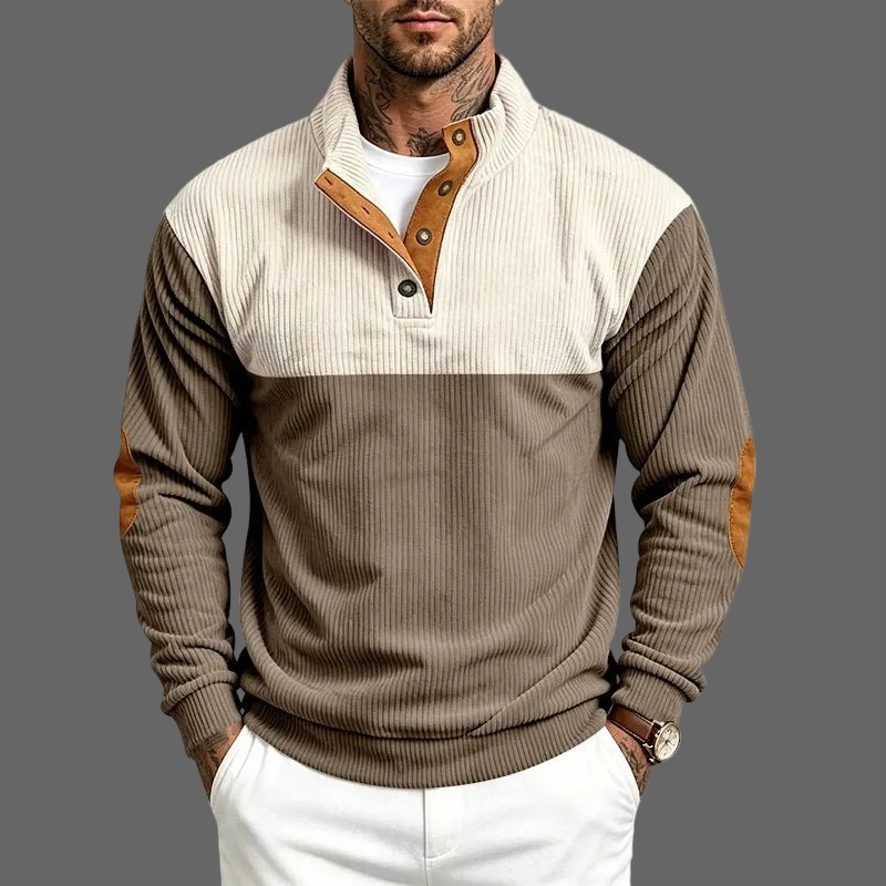 Men's Color-block Patchwork Stand-collar Sweatshirt My Phase Fashion