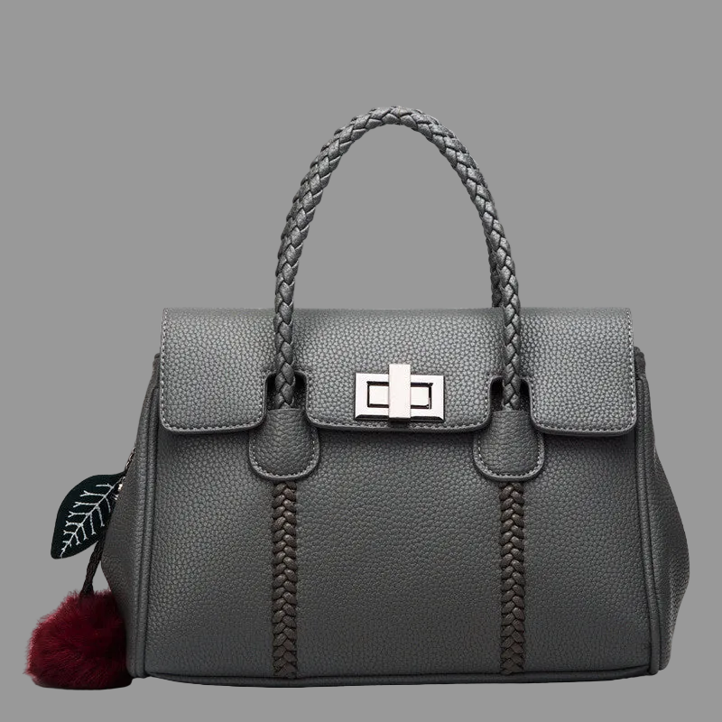 My Phase Leather Lychee pattern handbag My Phase Fashion