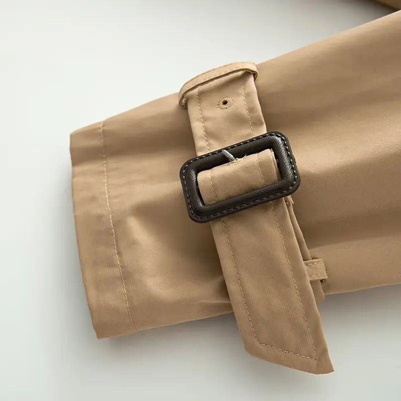 Women's Cropped Double-Breasted Trench Coat