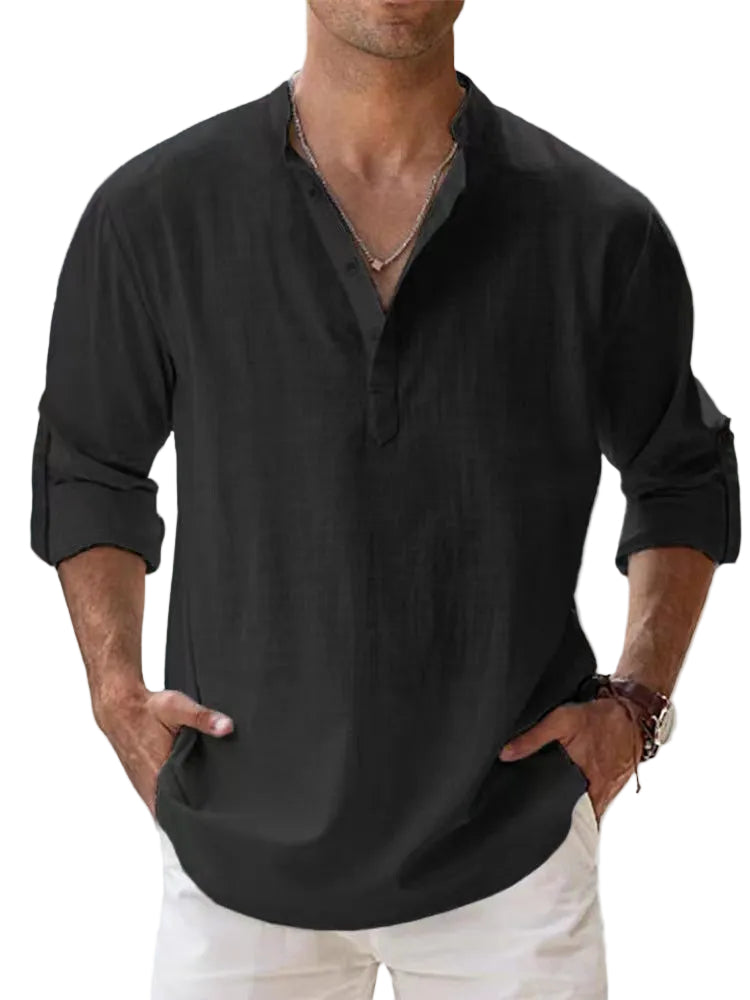Men's Lightweight Cotton Henley Shirt