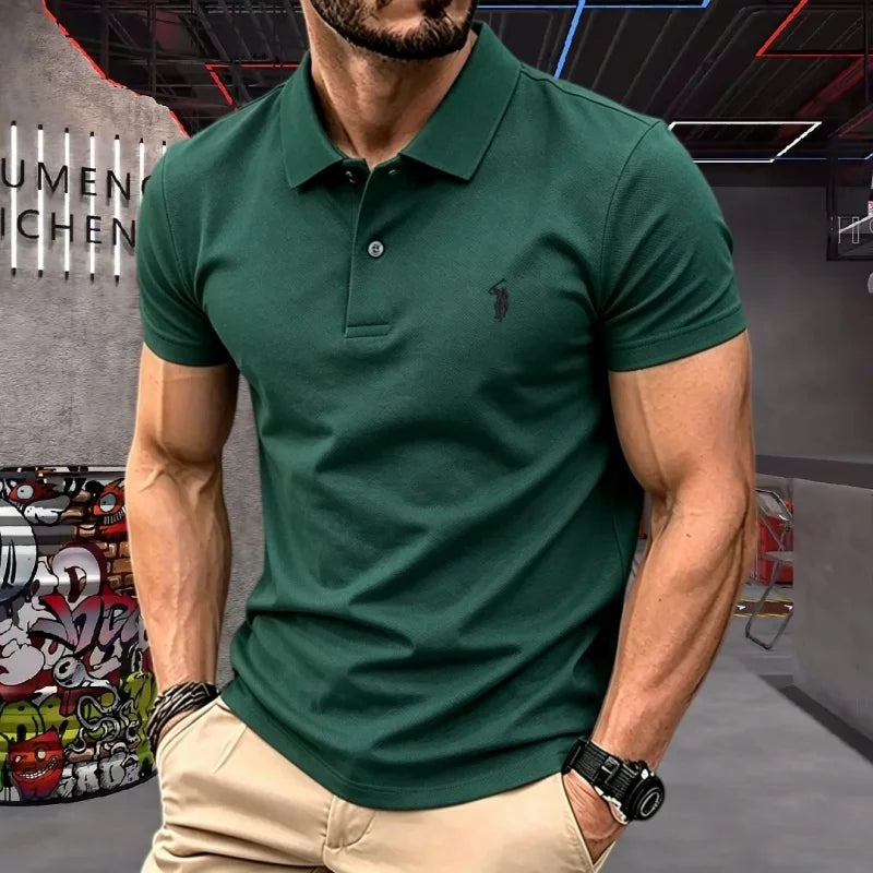 Pure cotton high-end short sleeve polo