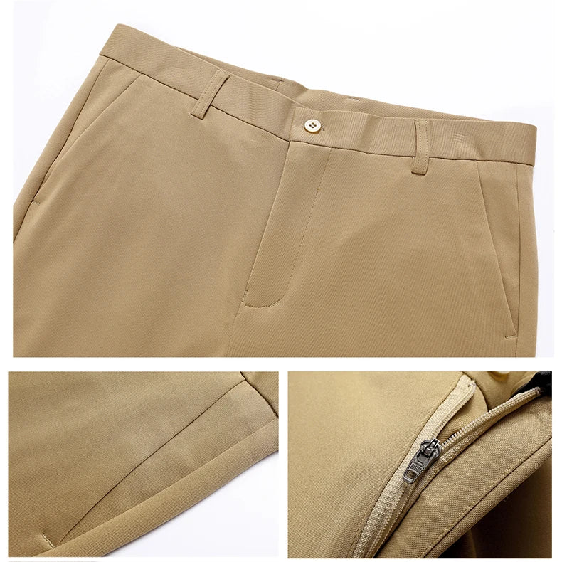 Beige pants with details on a white background