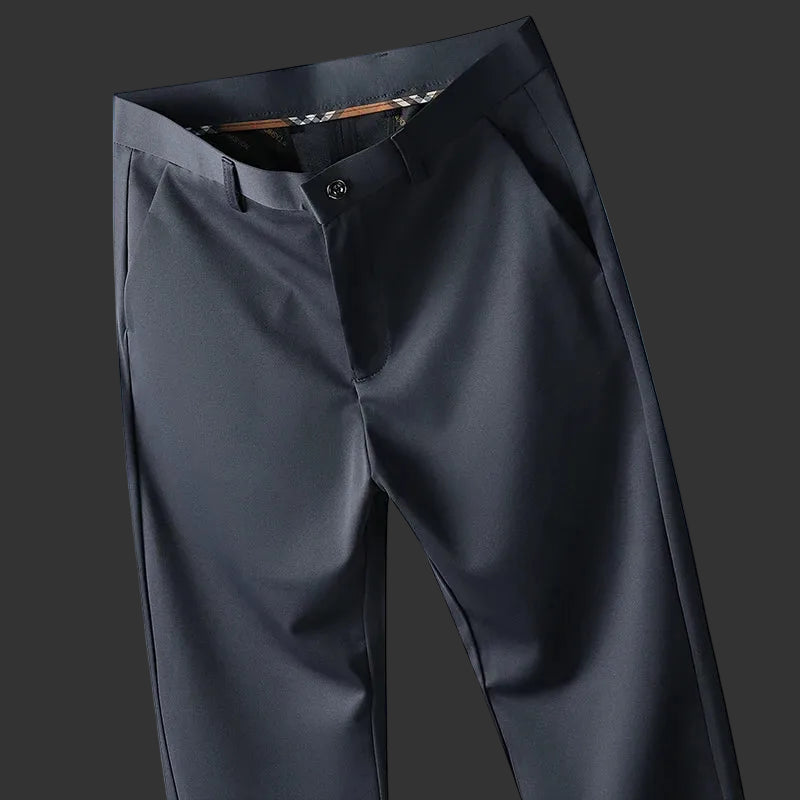 Black pants on a blue gradient background
