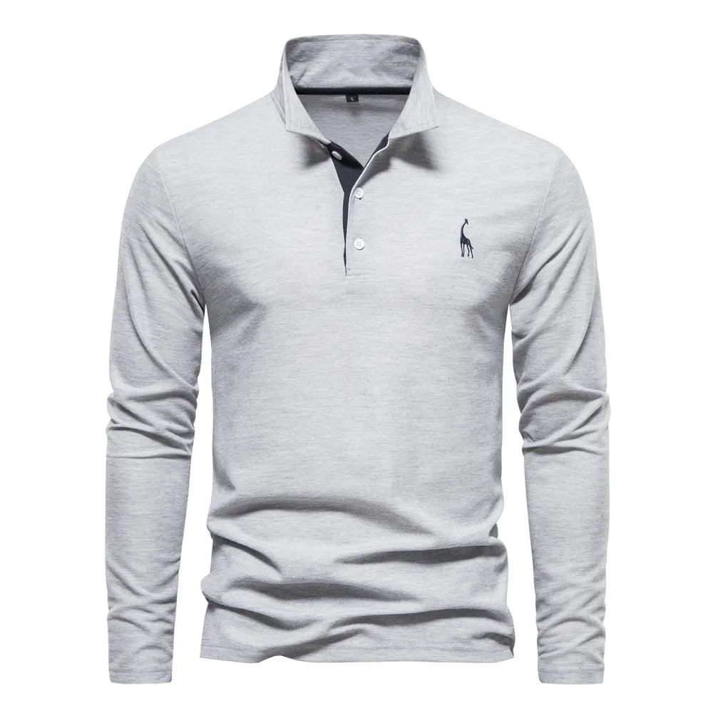The Embroidered Golf Polo — Long Sleeve