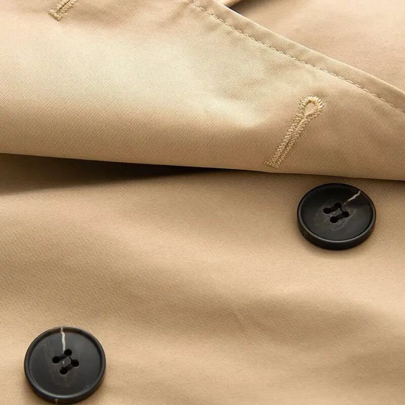Women's Cropped Double-Breasted Trench Coat