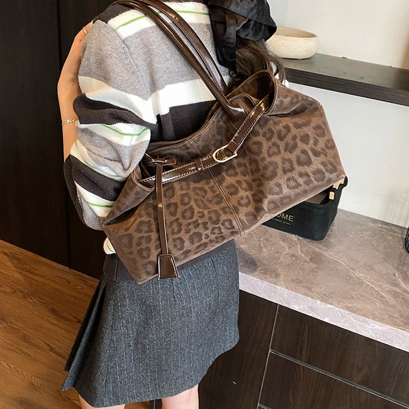 Leopard Leather PU Shoulder Bag