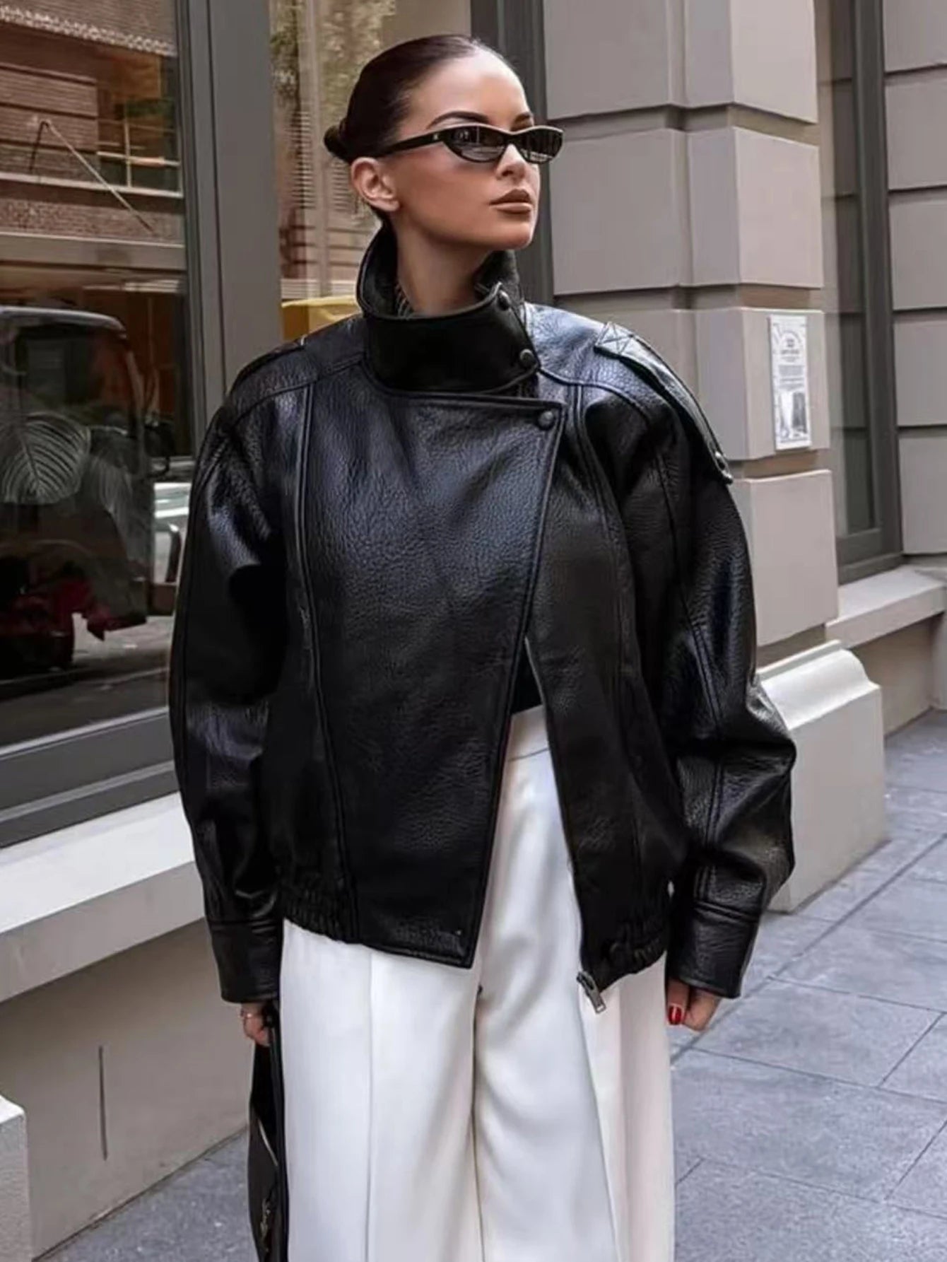 Women's Faux Leather Loose Jacket