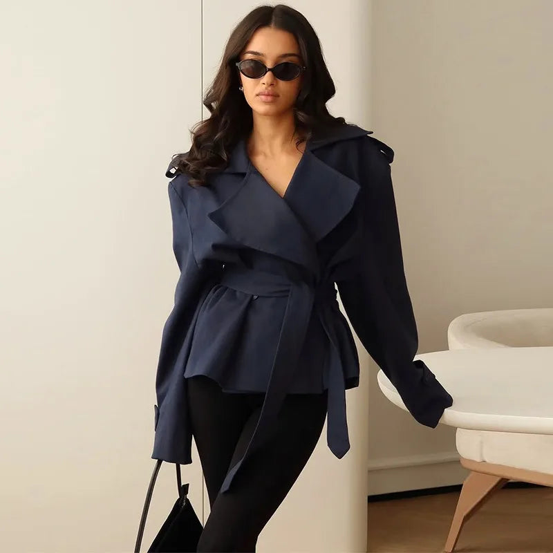 The Phase Trench — Lace-Up Cropped Coat