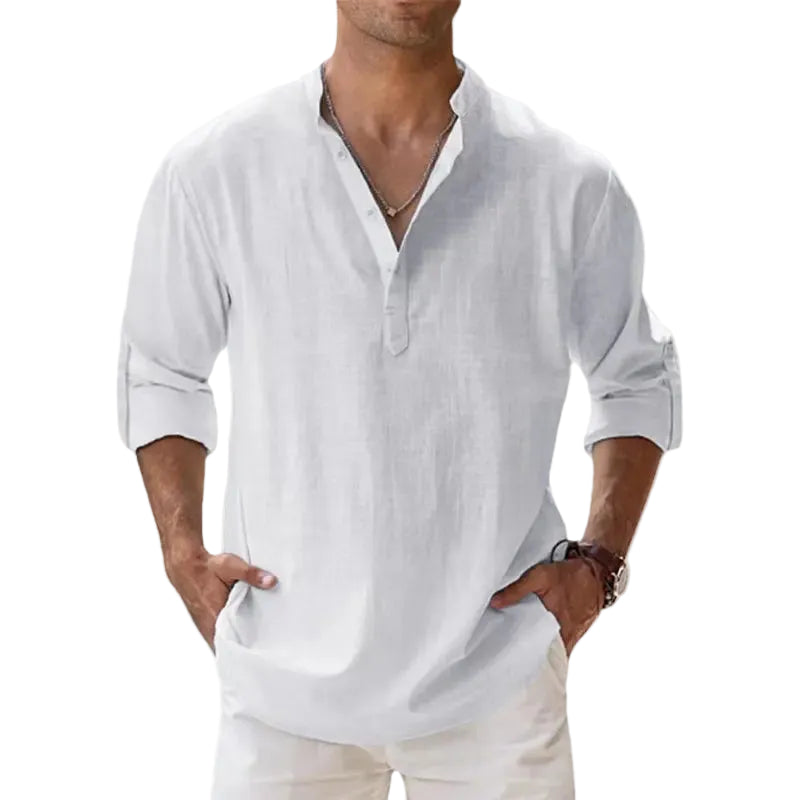 Men's Lightweight Cotton Henley Shirt