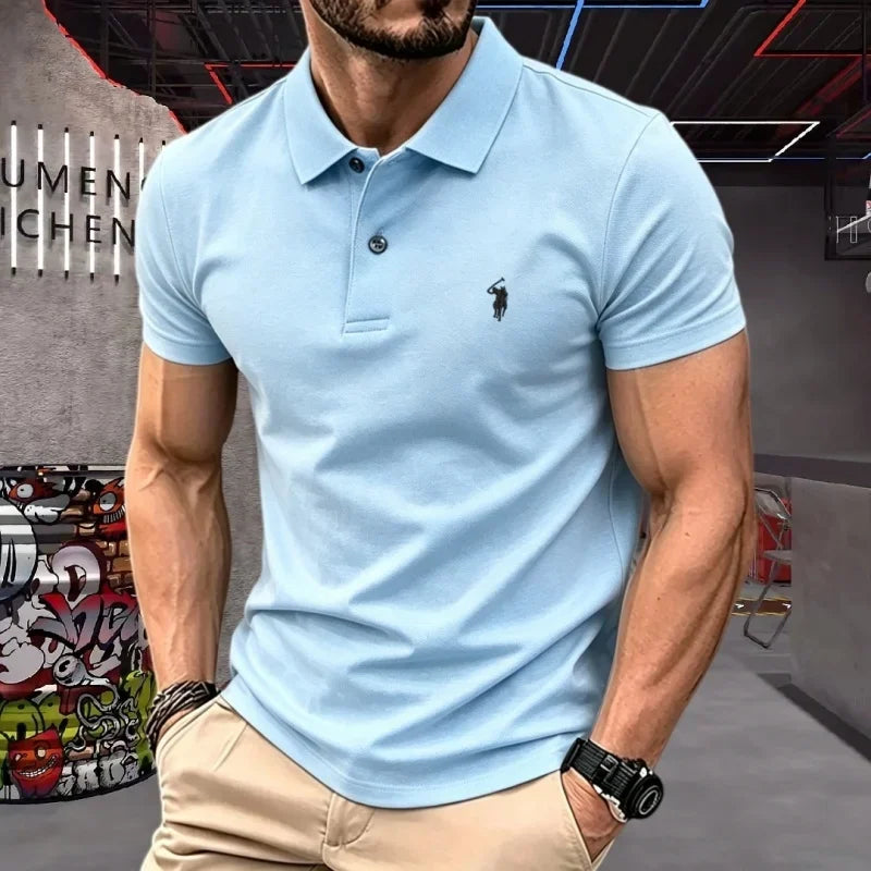 Pure cotton high-end short sleeve polo
