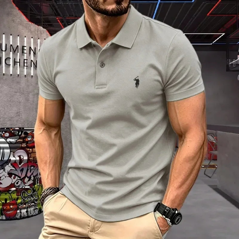 Pure cotton high-end short sleeve polo
