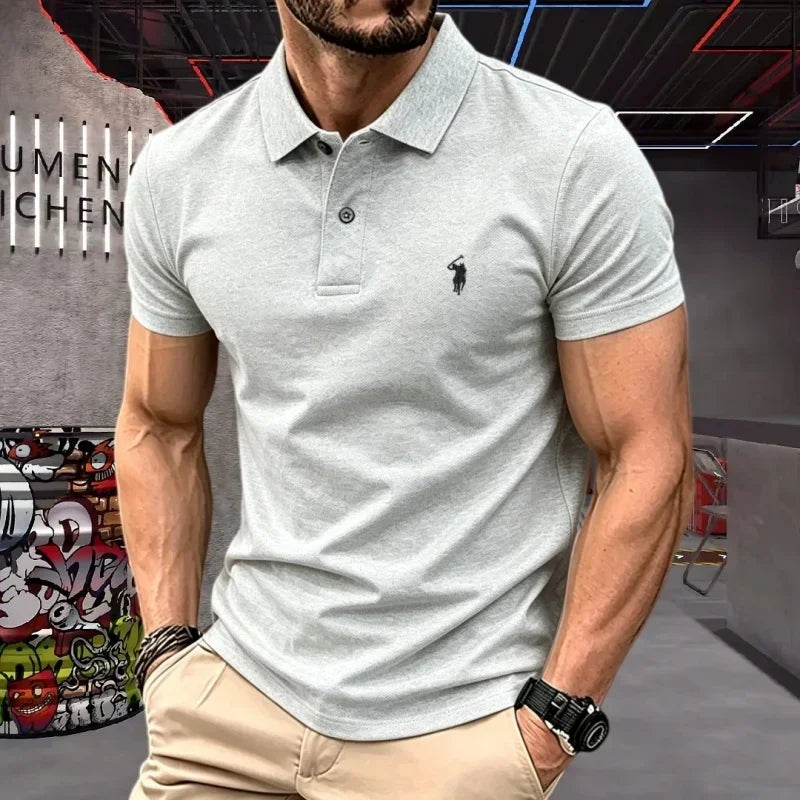 Pure cotton high-end short sleeve polo
