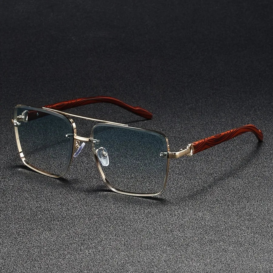 The Woodgrain Square Sunglasses — Men's
