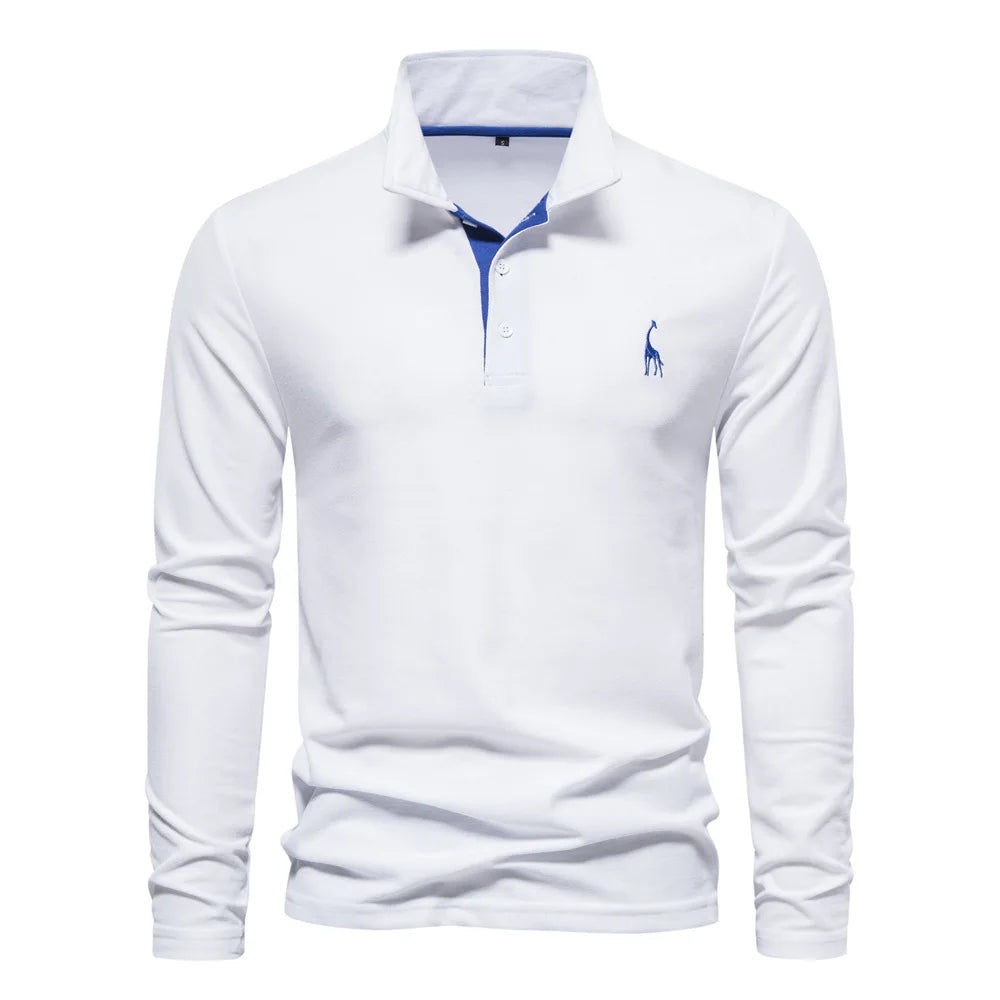 The Embroidered Golf Polo — Long Sleeve