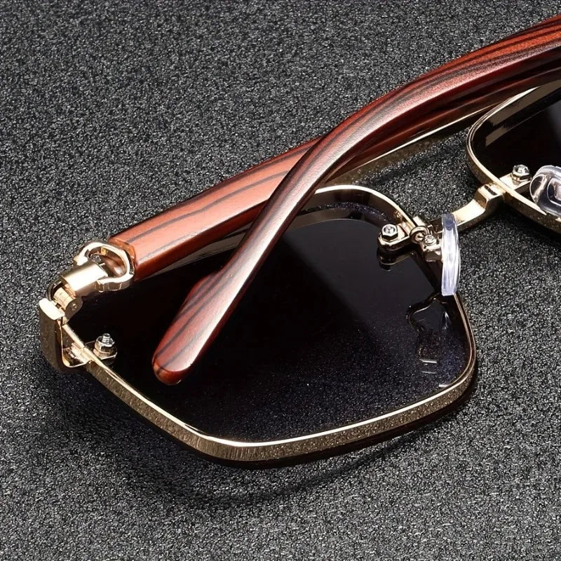 The Woodgrain Square Sunglasses — Men's
