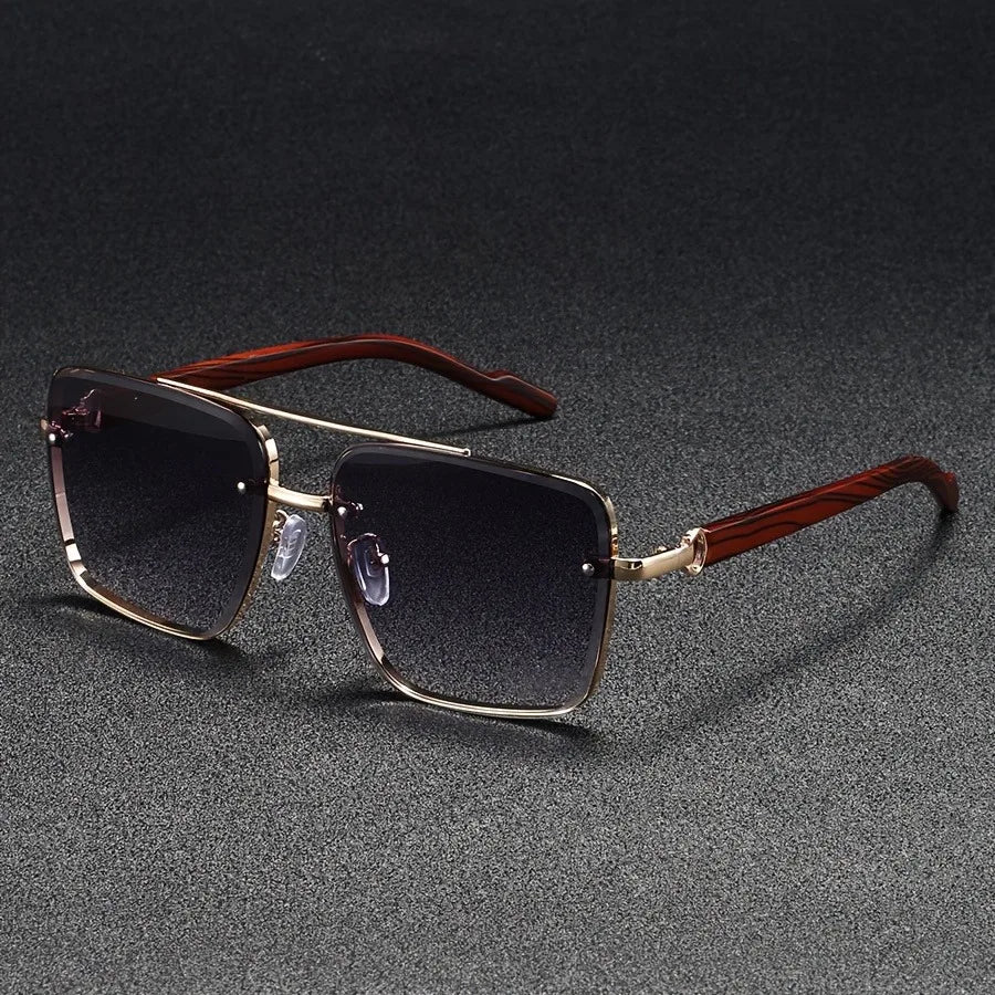 The Woodgrain Square Sunglasses — Men's