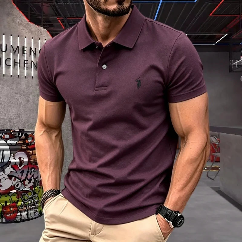 Pure cotton high-end short sleeve polo