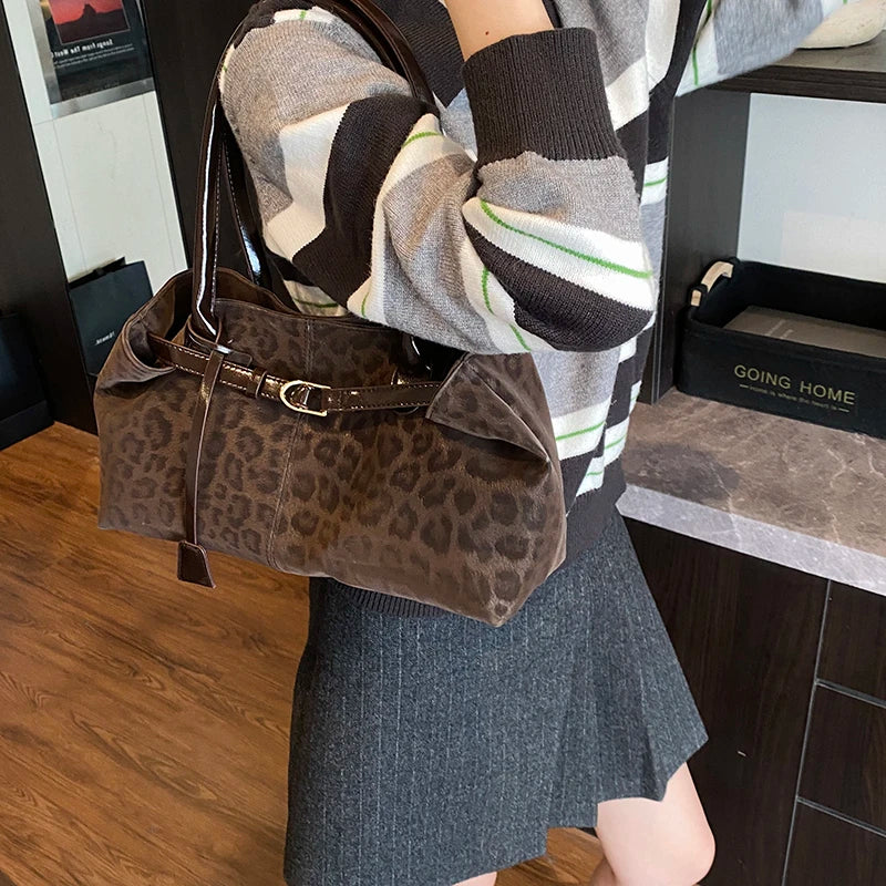 Leopard Leather PU Shoulder Bag