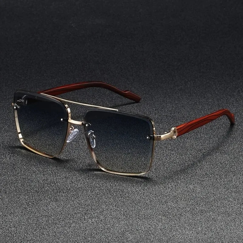 The Woodgrain Square Sunglasses — Men's