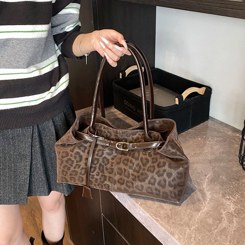 Leopard Leather PU Shoulder Bag