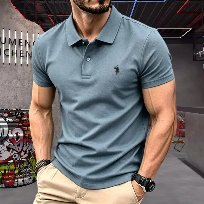 Pure cotton high-end short sleeve polo