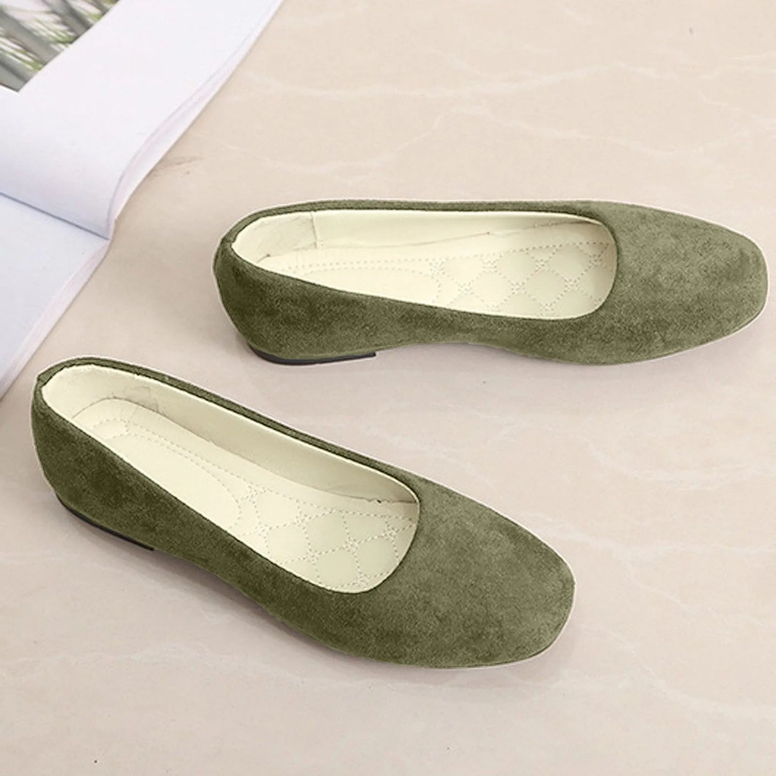 Women Suede Loafers Flat Heel Shoes