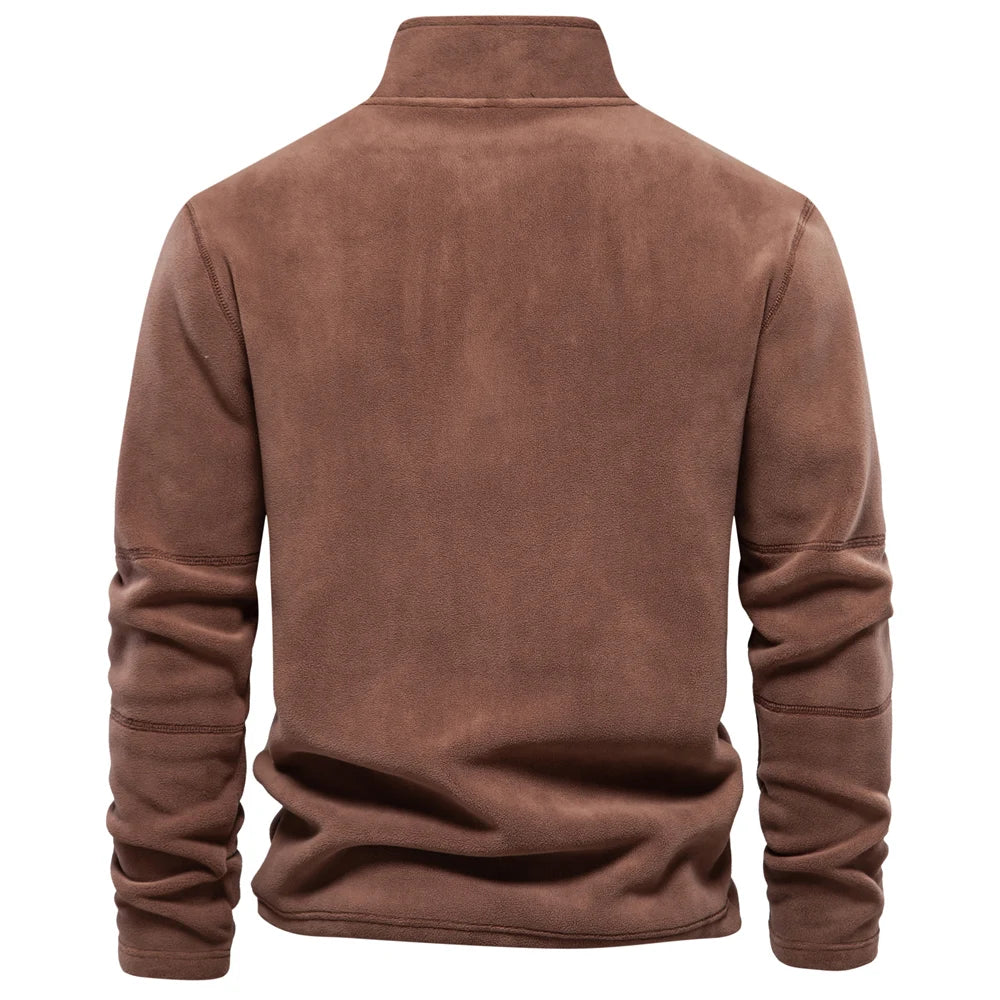 AIOPESON Brand Quality Thicken Warm Fleece Jacket for Men Zipper Neck Pullover Men's Sweatshirt Soft Shell Mens Jacket My Phase Fashion
