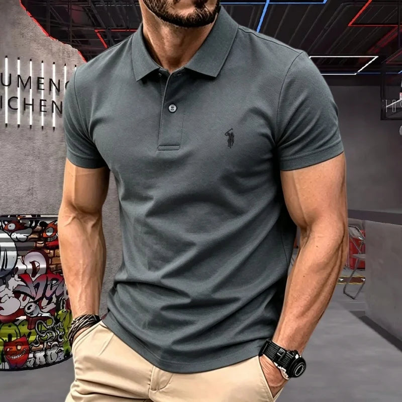 Pure cotton high-end short sleeve polo