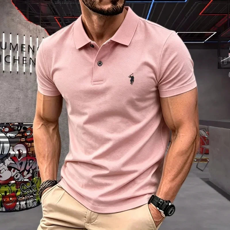 Pure cotton high-end short sleeve polo
