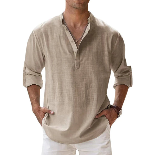 Men's Lightweight Cotton Henley Shirt