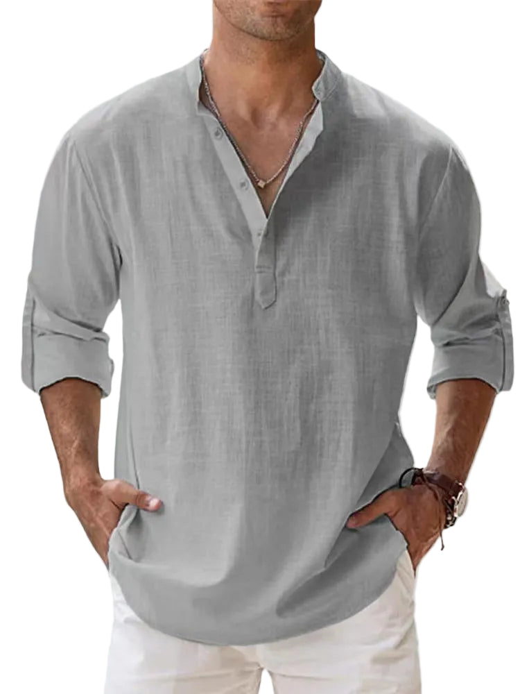 Men's Lightweight Cotton Henley Shirt