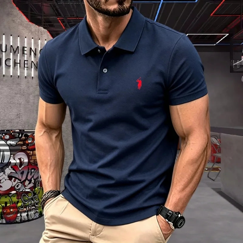 Pure cotton high-end short sleeve polo