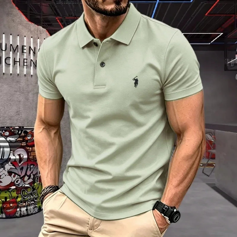 Pure cotton high-end short sleeve polo