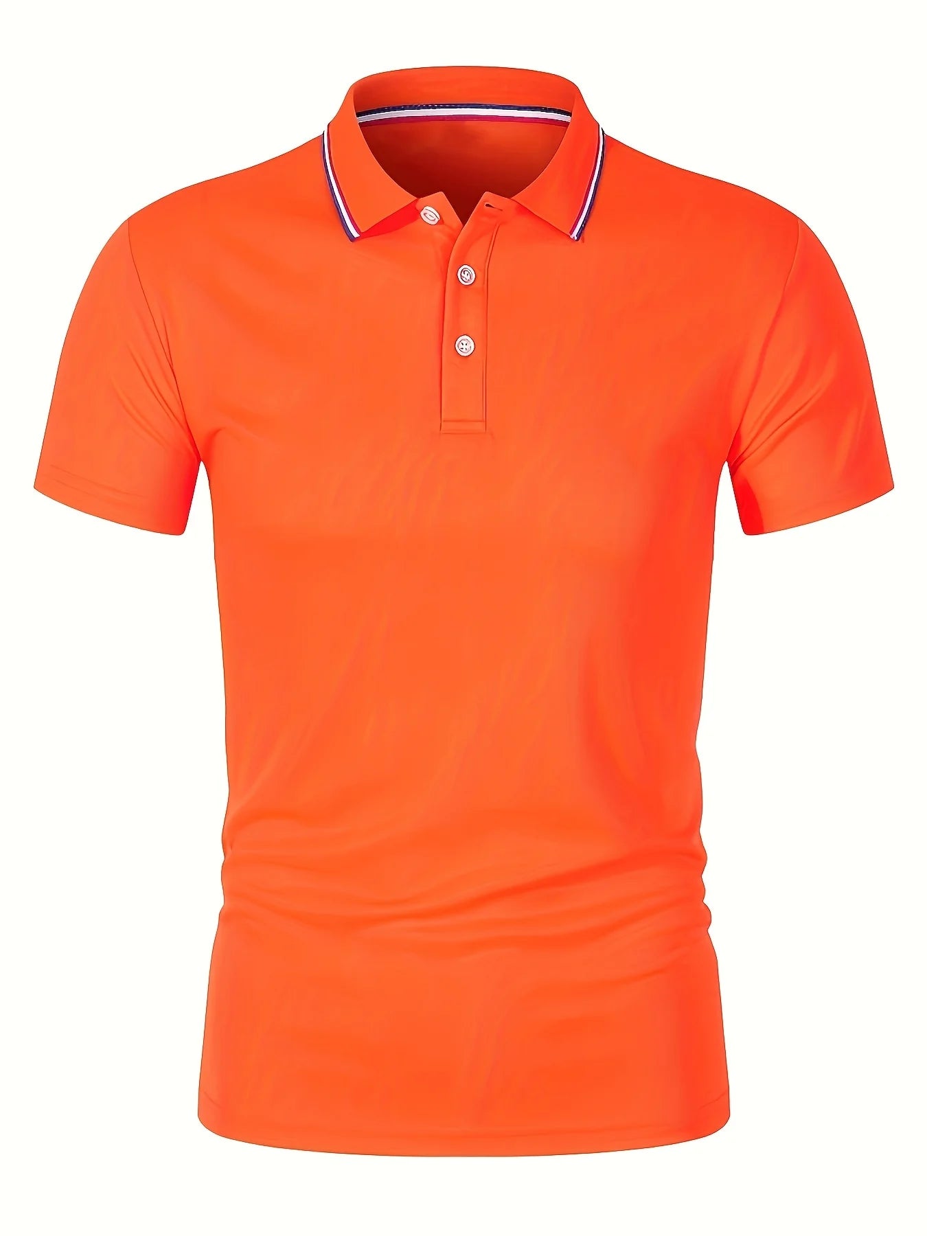 Orange polo shirt on a white background
