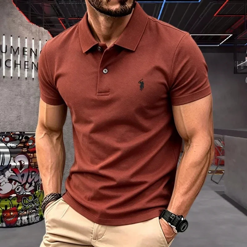 Pure cotton high-end short sleeve polo