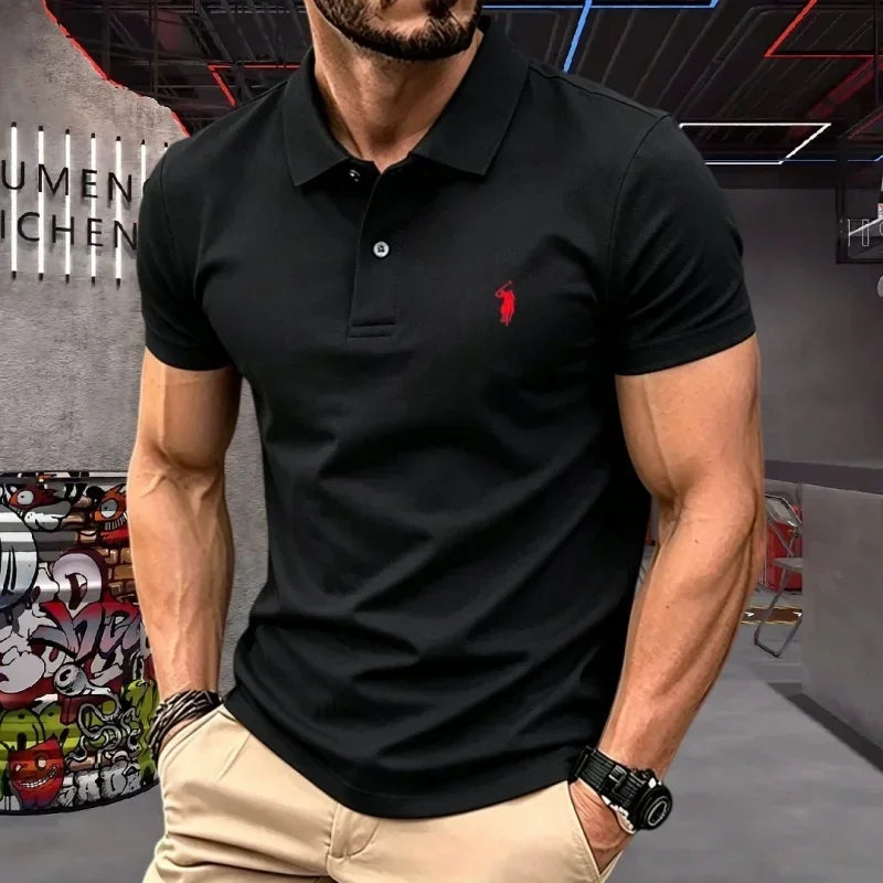 Pure cotton high-end short sleeve polo