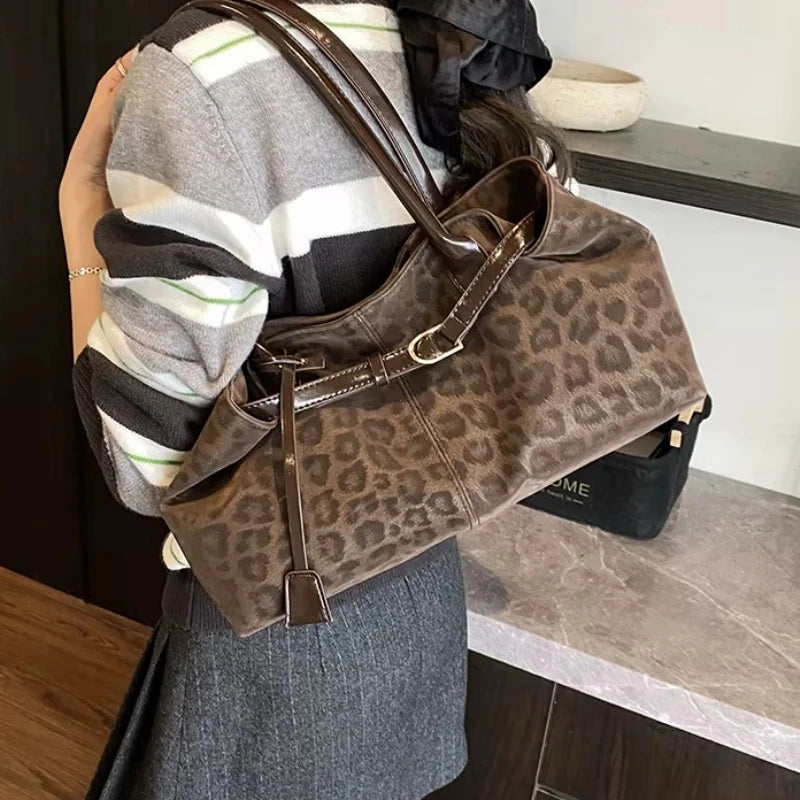 Leopard Leather PU Shoulder Bag