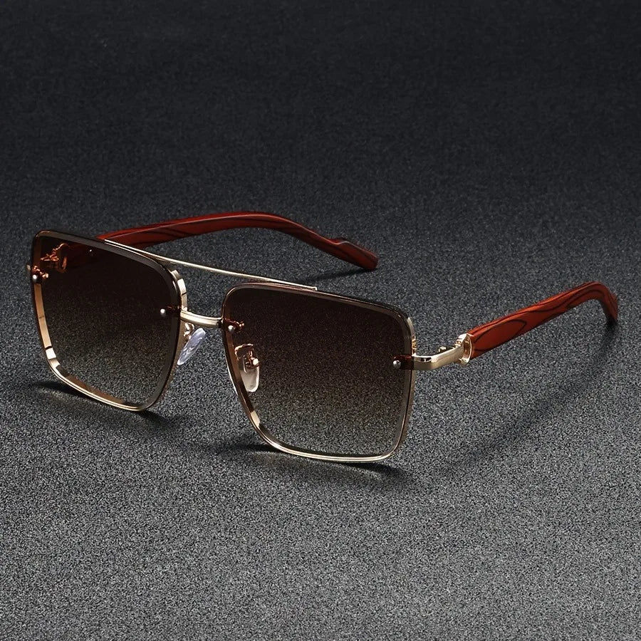 The Woodgrain Square Sunglasses — Men's