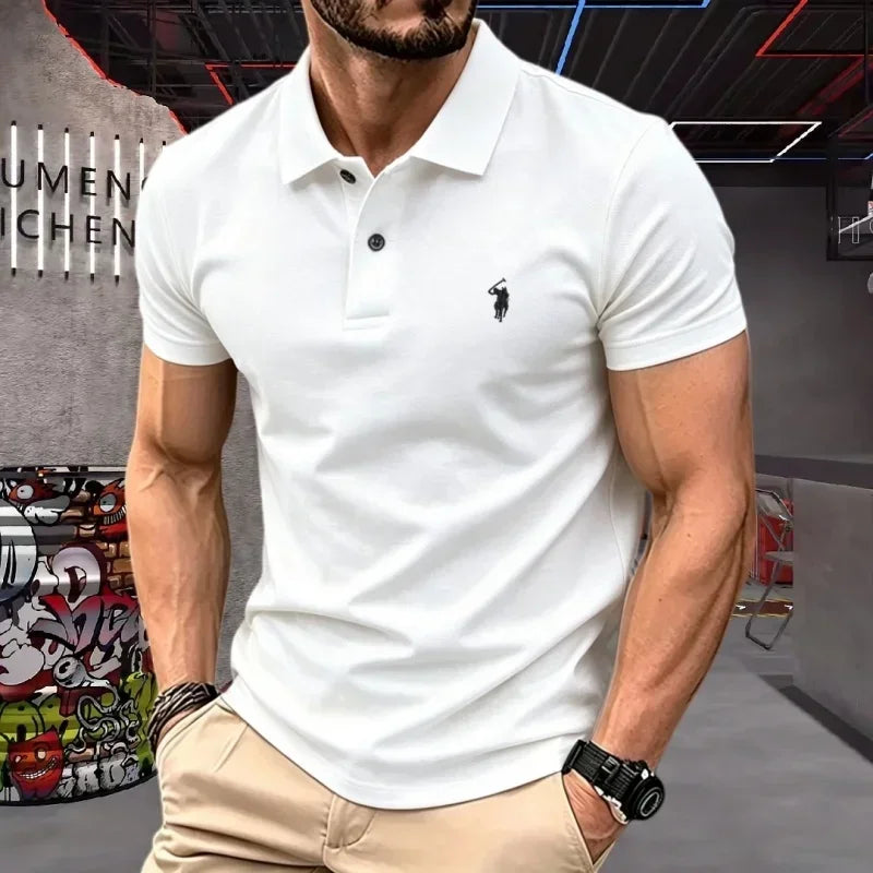 Pure cotton high-end short sleeve polo