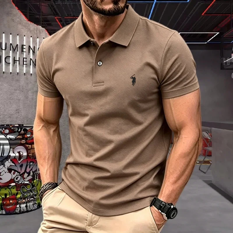 Pure cotton high-end short sleeve polo