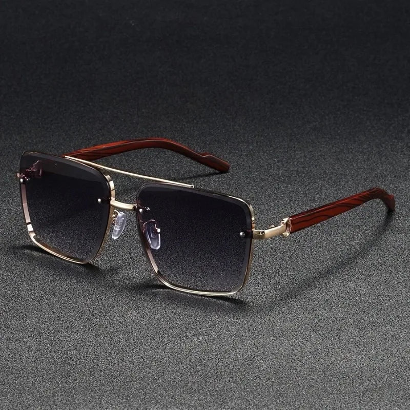 The Woodgrain Square Sunglasses — Men's