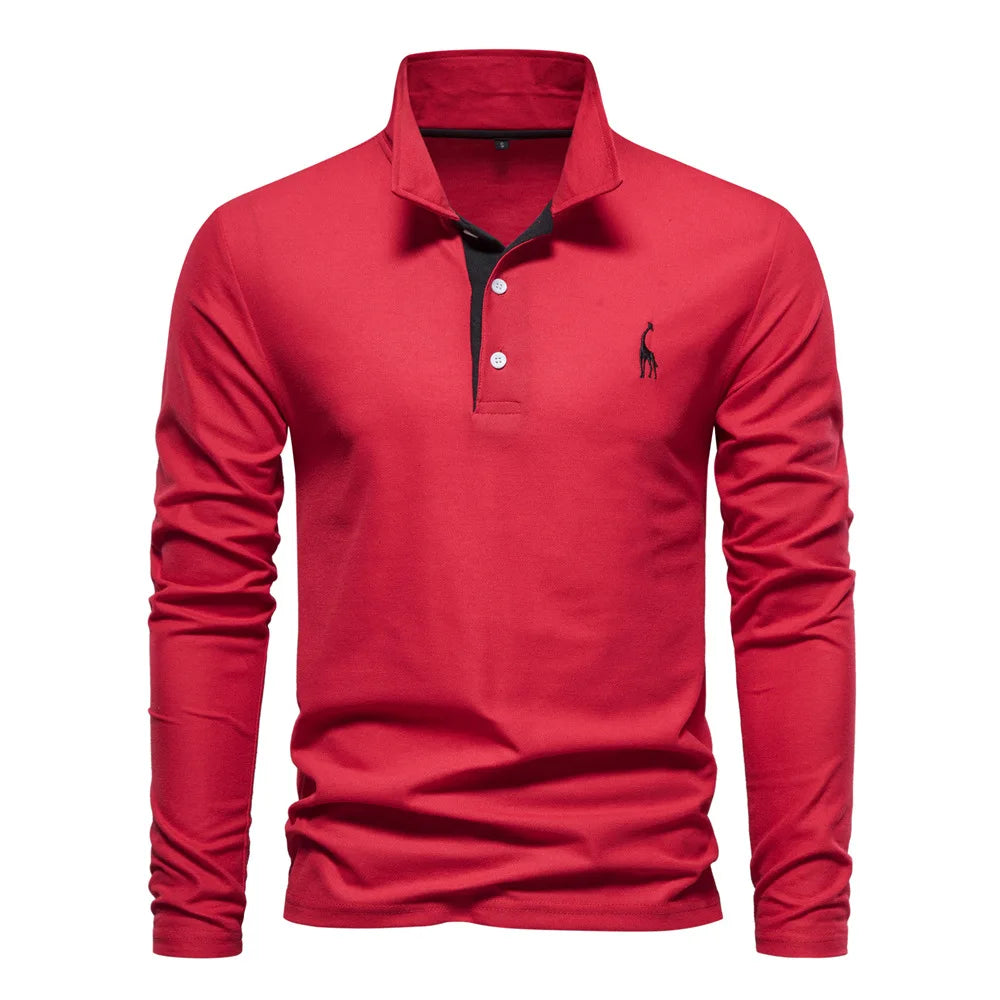 The Embroidered Golf Polo — Long Sleeve