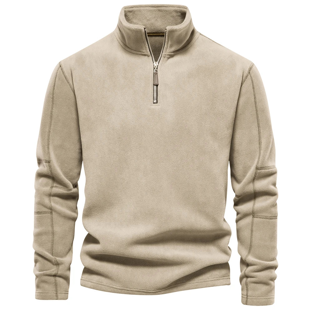 AIOPESON Brand Quality Thicken Warm Fleece Jacket for Men Zipper Neck Pullover Men's Sweatshirt Soft Shell Mens Jacket My Phase Fashion