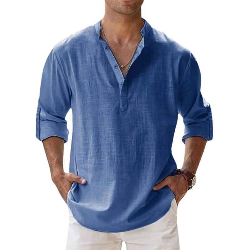 Men's Lightweight Cotton Henley Shirt
