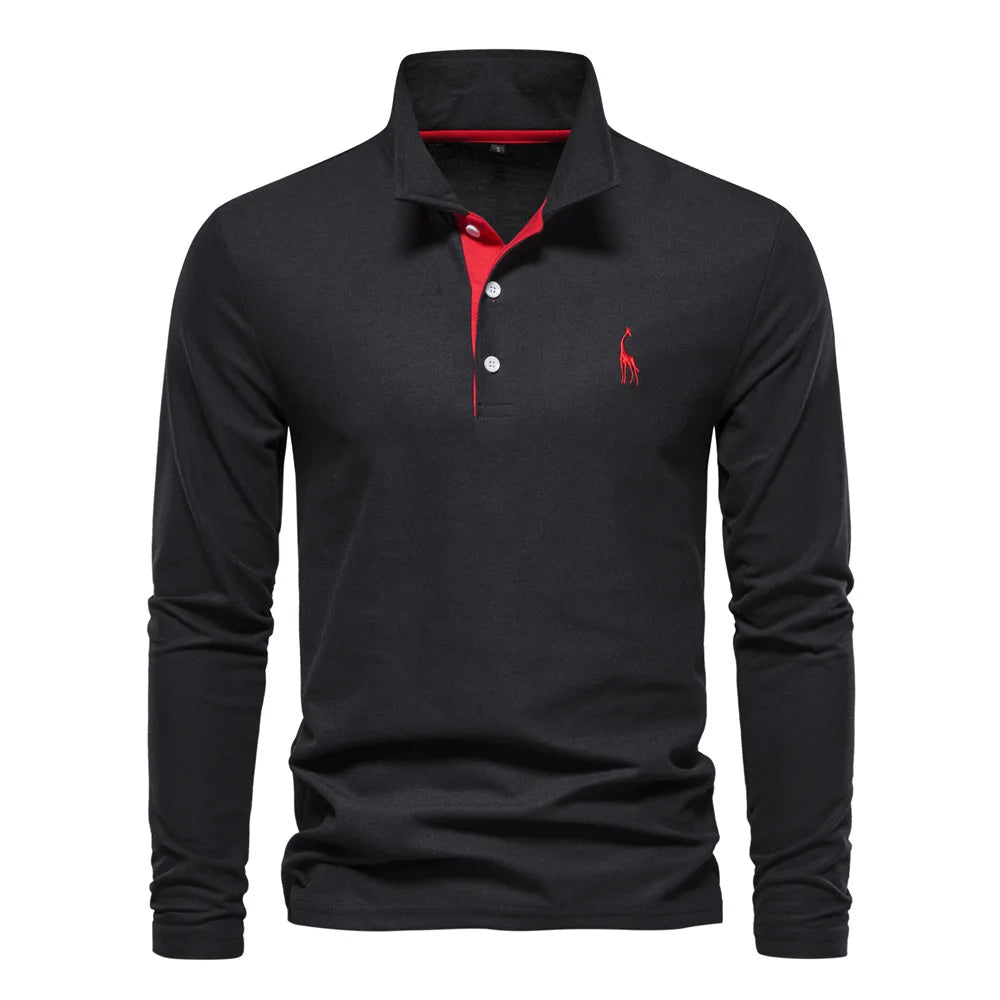 The Embroidered Golf Polo — Long Sleeve