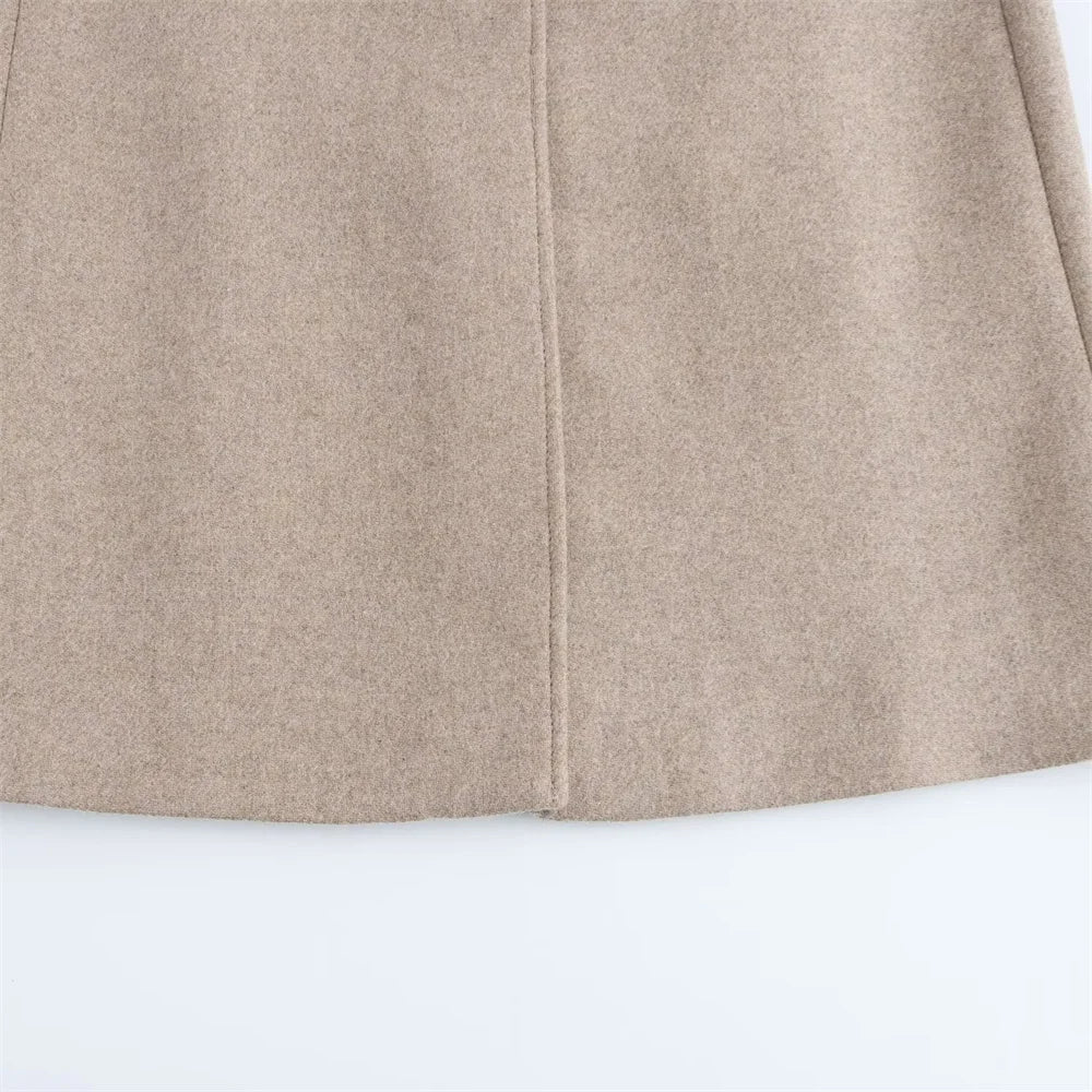 Women's Belt Warm Fur Collar Coat